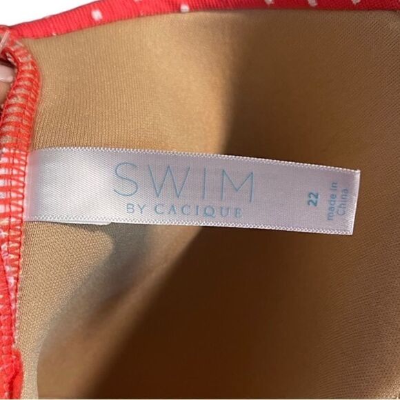 Swim by Cacique- Textured Dot One-Shoulder Ruffle Swim One Piece, Size 22 - Picture 3 of 8